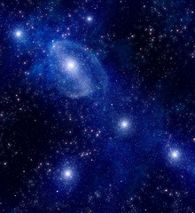 Naklejka na ściany i meble starry deep outer space nebula and galaxy