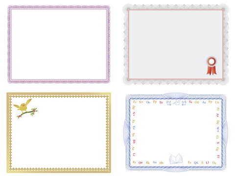 Four Certificates of Completion Templates