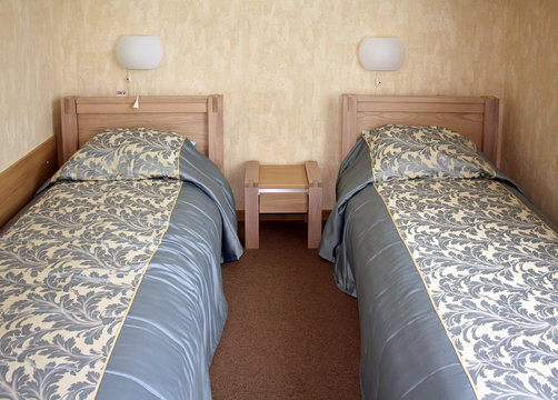 Two Beds In A Hotel Room