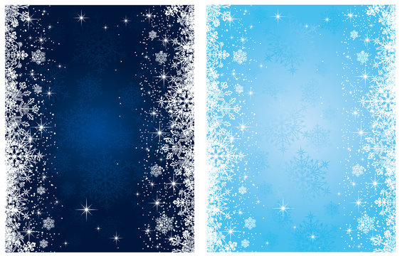 Christmas background with stars and snowflakes
