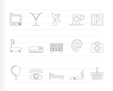 Hotel and motel icons  -Vector icon Set