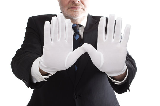 Du kommst hier nicht rein - Serie wei&szlig;e Handschuhe