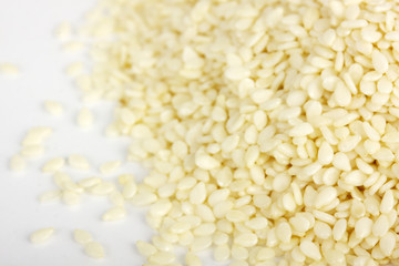 A close up on a pile of dried Sesame Seed isolated