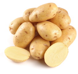 Yellow potatoes with sections
