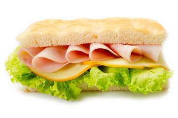 focaccia with turkey ham- focaccia con tacchino