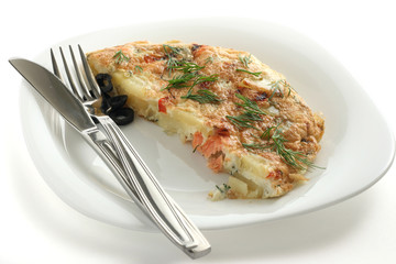 frittata with salmon and potato