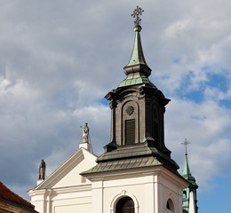 Fototapeta na wymiar Church spire Warsaw
