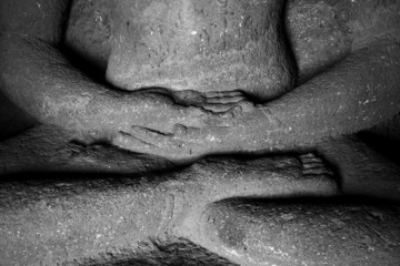 Hands of a seated buddha, Ajanta Caves