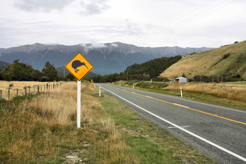 New Zealand - kiwi warning sign