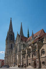Fototapeta na wymiar Regensburg, Dom St. Peter und Kirche St. Ulrich, Diözesanmuseum