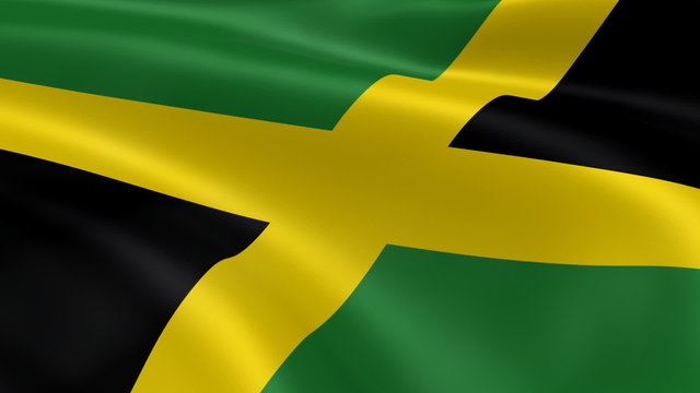 Jamaican flag in the wind