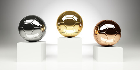Fussball Siegerpodest Pokal