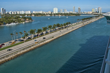 Fototapeta na wymiar Leaving Miami, Florida