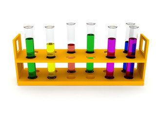 Test tubes any color over white