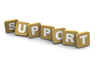 Support text. 3d rendered illustration isolated on white.
