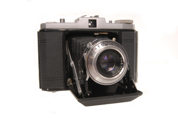 old photo camera isolated on white background