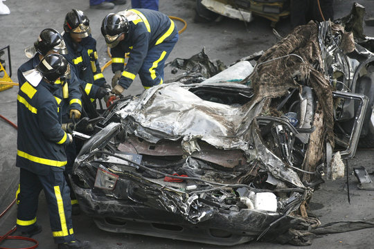 accidente y bomberos
