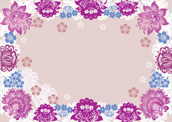 white and pink flower frame decoration