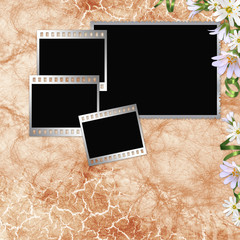 background with frame and flowers