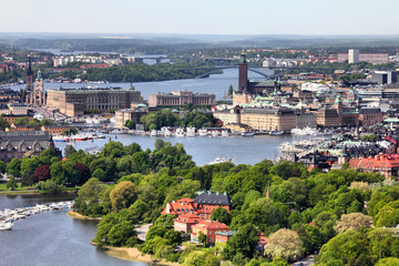 Fototapeta na wymiar Sztokholm - widok z lotu ptaka