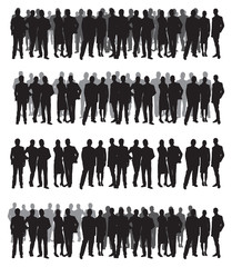 silhouette of a crowd of people