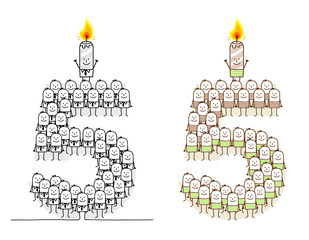 cartoon candles number 5