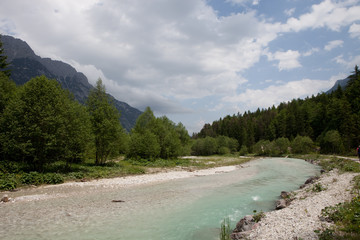 River Isar in Austria close to Mittenwald