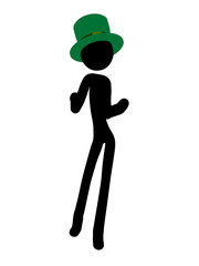St. Patricks Day Stickman Illustration Silhouette