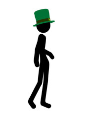 St. Patricks Day Stickman Illustration Silhouette