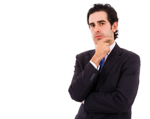 young business man portrait isolated on white