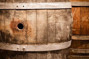 Wine Barrels in Cellar