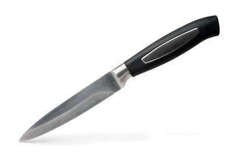 Kitchen knife with black handle