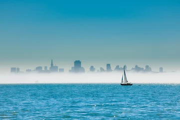 Zelfklevend Fotobehang Zeilen op de Baai van San Francisco © Centaur