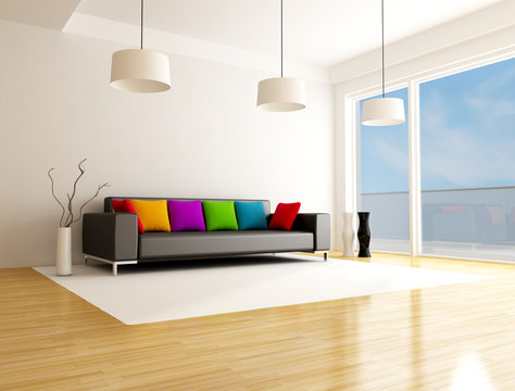 modern colored living room