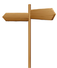 Wegweiser aus Holz freigestellt Vektor