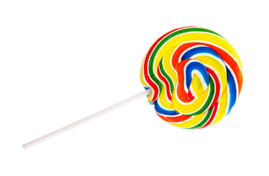Colorful lollipop isolated on white background.
