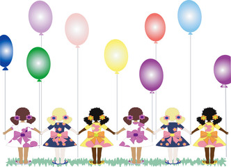 Girls with balloons
