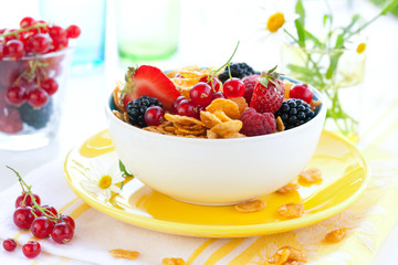 corn flakes  and milk