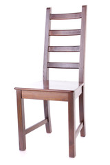 Wood chair isolated over white