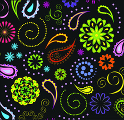 Fototapeta premium colorful paisley background