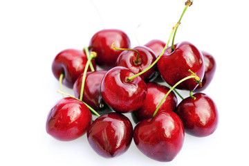 cherries isolated on white