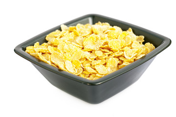bowl of cornflakes isolated on white