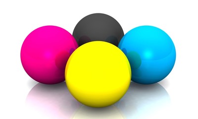 3D - CMYK Kugeln - freigestellt