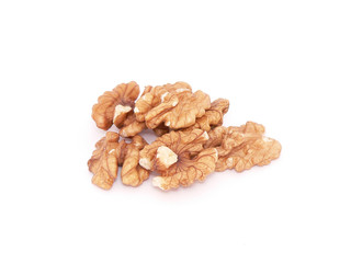 a heap of several crashed walnuts