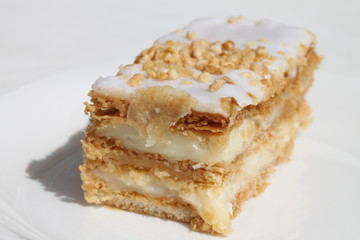 milhoja de chocolate blanco