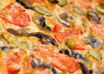 Obraz na płótnie Canvas pizza mushrooms and vegetable
