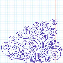 Abstract curled doodles, vector illustration