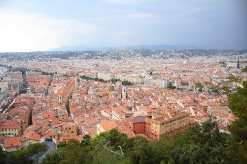 Fototapeta na wymiar Widok nieba od Starego Miasta w Nicei