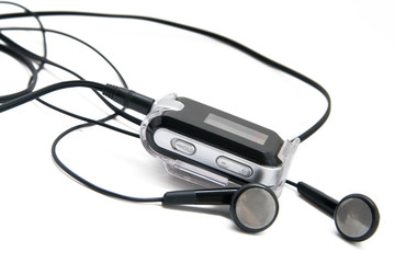 Digital audio player with headphones