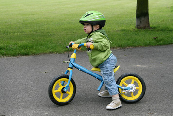 Learning to ride on a first bike